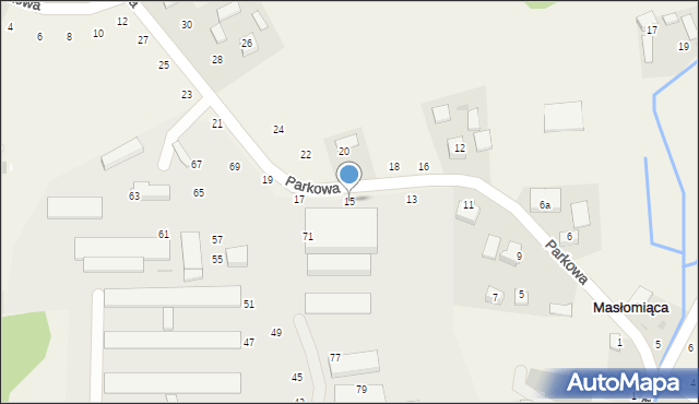 Masłomiąca, Parkowa, 15, mapa Masłomiąca