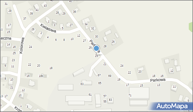 Masłomiąca, Parkowa, 23, mapa Masłomiąca