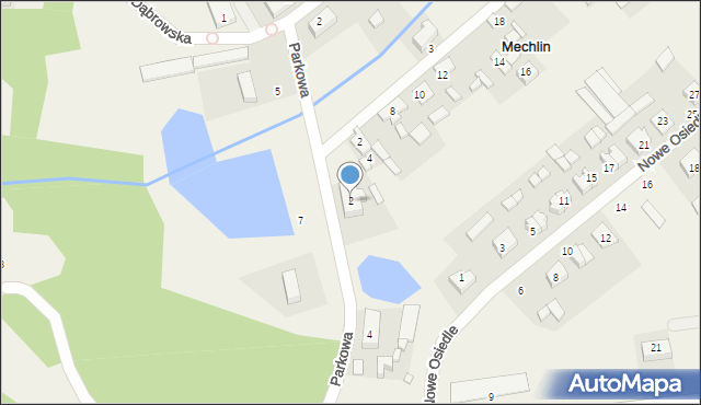Mechlin, Parkowa, 2, mapa Mechlin