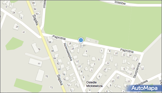 Miasteczko Śląskie, Paprotna, 2, mapa Miasteczko Śląskie