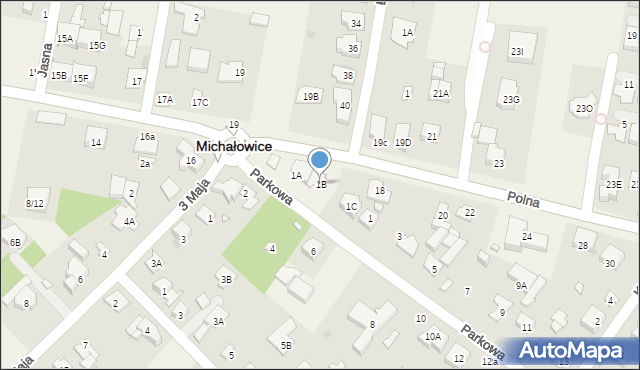 Michałowice, Parkowa, 1B, mapa Michałowice