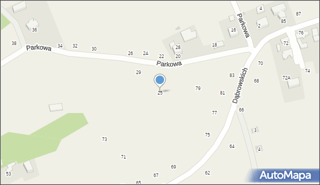 Michałowice, Parkowa, 25, mapa Michałowice