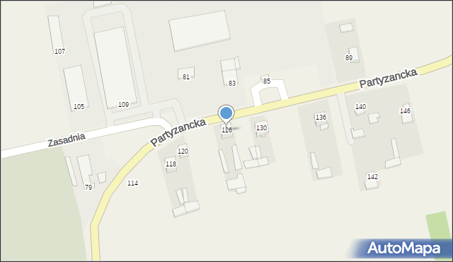 Michów, Partyzancka, 126, mapa Michów