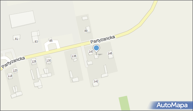 Michów, Partyzancka, 144, mapa Michów