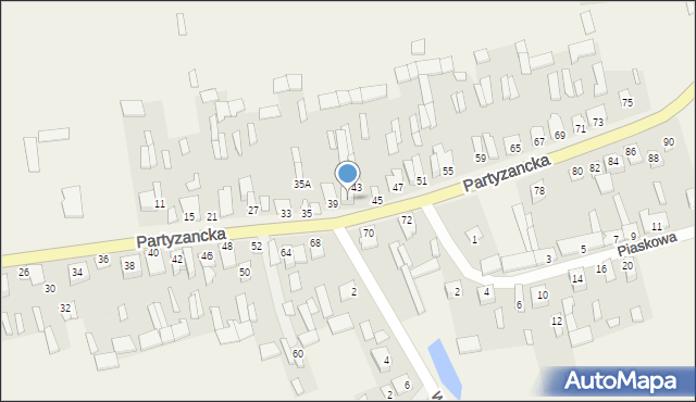 Michów, Partyzancka, 41, mapa Michów