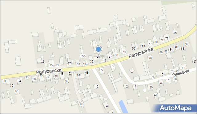 Michów, Partyzancka, 43, mapa Michów