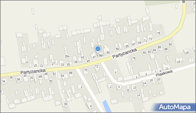 Michów, Partyzancka, 49, mapa Michów