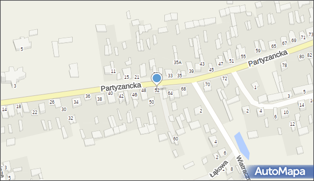 Michów, Partyzancka, 52, mapa Michów