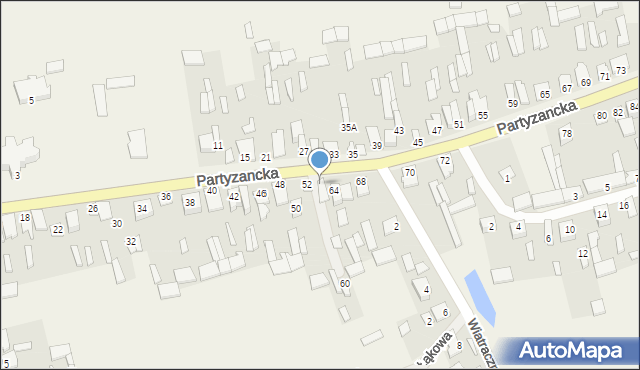 Michów, Partyzancka, 54, mapa Michów