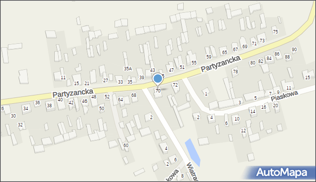 Michów, Partyzancka, 70, mapa Michów