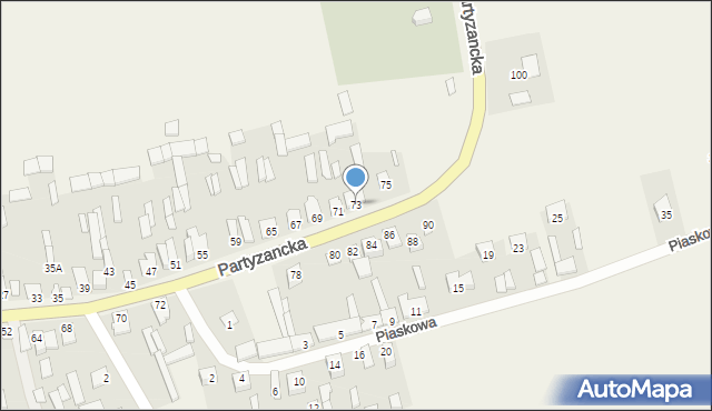 Michów, Partyzancka, 73, mapa Michów