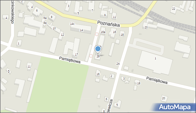 Międzyrzecz, Pamiątkowa, 19, mapa Międzyrzecz