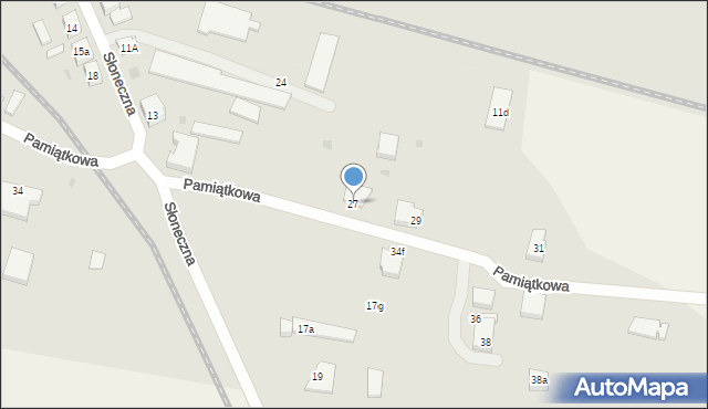 Międzyrzecz, Pamiątkowa, 27, mapa Międzyrzecz