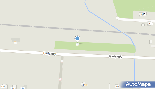 Mielec, Padykuły, 13, mapa Mielca