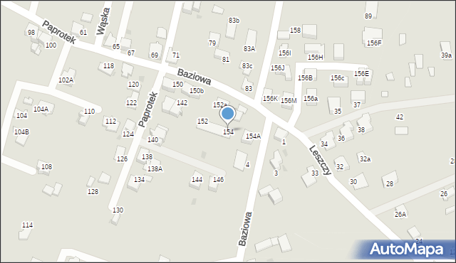 Mikołów, Paprotek, 154, mapa Mikołów