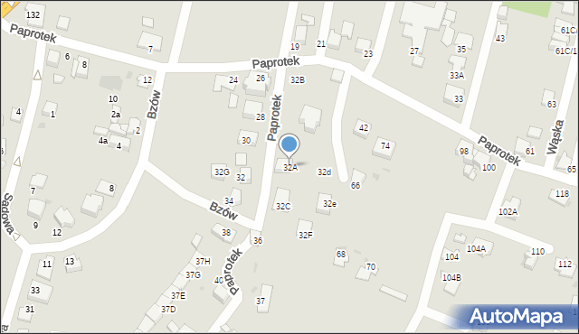 Mikołów, Paprotek, 32A, mapa Mikołów