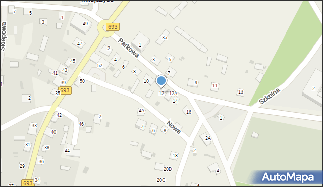 Milejczyce, Parkowa, 12, mapa Milejczyce