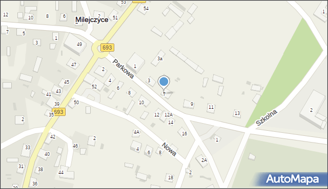 Milejczyce, Parkowa, 7, mapa Milejczyce