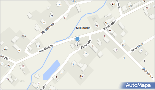 Milikowice, Parkowa, 2, mapa Milikowice