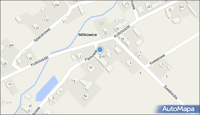 Milikowice, Parkowa, 3, mapa Milikowice