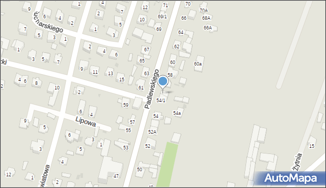 Mława, Padlewskiego Zygmunta, gen., 54/2, mapa Mława