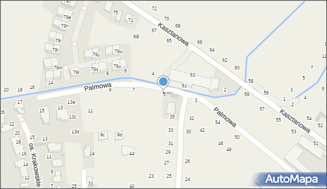 Modlniczka, Palmowa, 5, mapa Modlniczka