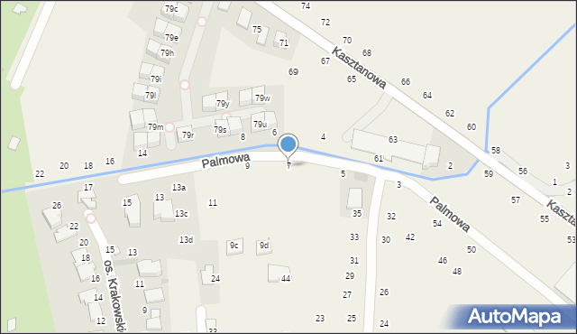 Modlniczka, Palmowa, 7, mapa Modlniczka