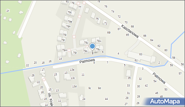 Modlniczka, Palmowa, 8, mapa Modlniczka