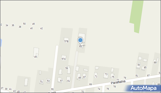 Mokrzyska, Parafialna, 63, mapa Mokrzyska