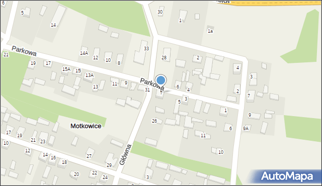 Motkowice, Parkowa, 7, mapa Motkowice