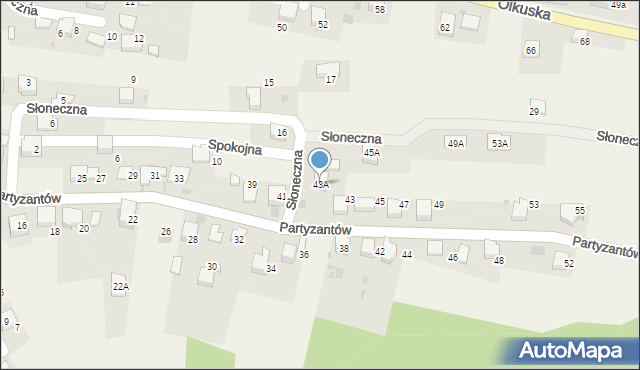 Myślachowice, Partyzantów, 43A, mapa Myślachowice