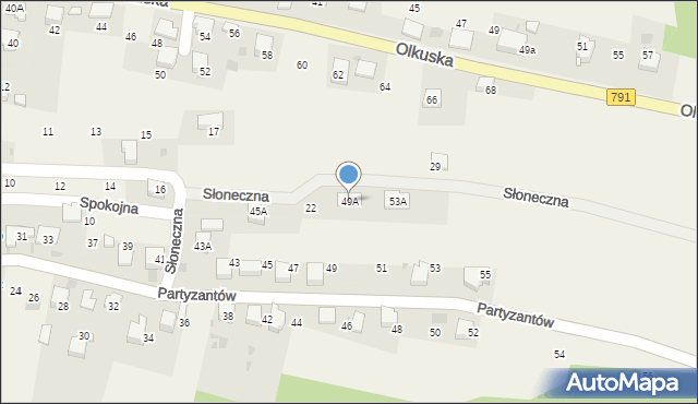 Myślachowice, Partyzantów, 49A, mapa Myślachowice