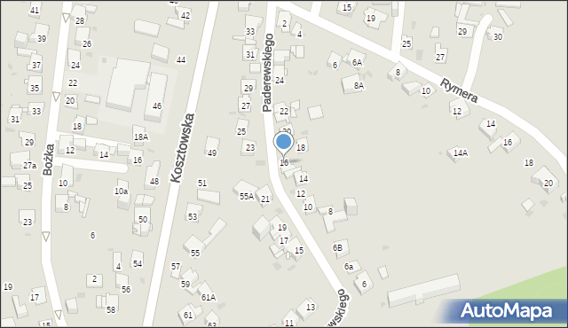 Mysłowice, Paderewskiego Ignacego Jana, 16, mapa Mysłowice