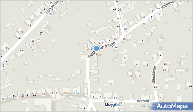 Myszków, Paderewskiego Ignacego Jana, 8, mapa Myszków