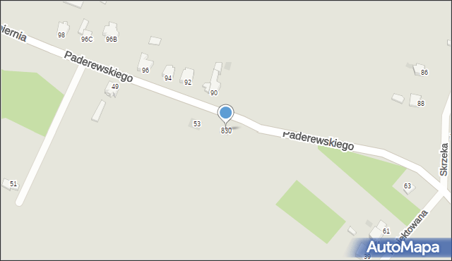 Myszków, Paderewskiego Ignacego Jana, 830, mapa Myszków