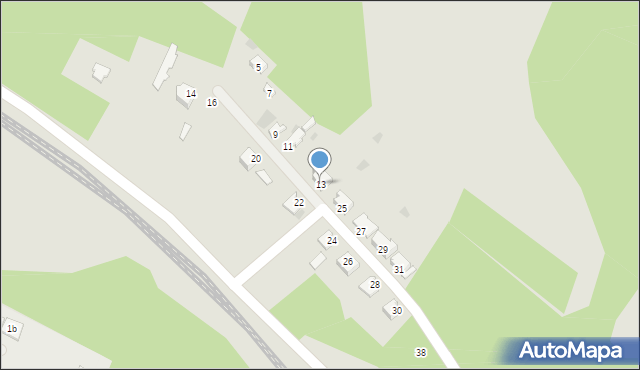 Myszków, Partyzantów, 13, mapa Myszków