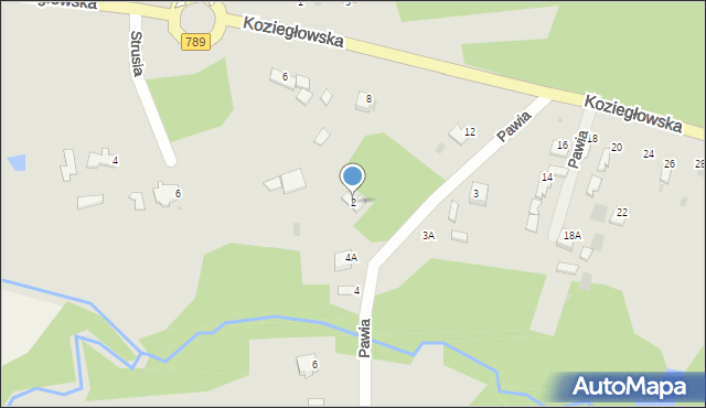 Myszków, Pawia, 2, mapa Myszków