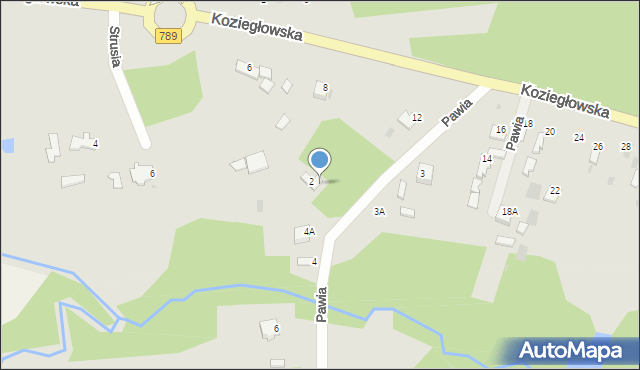 Myszków, Pawia, 2A, mapa Myszków