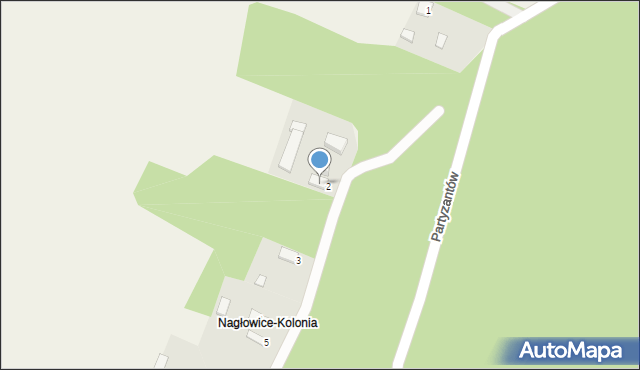 Nagłowice, Partyzantów, 2a, mapa Nagłowice