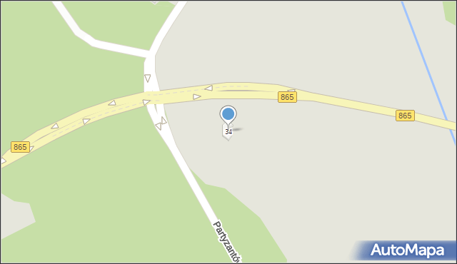 Narol, Partyzantów, 34, mapa Narol