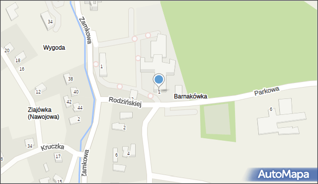 Nawojowa, Parkowa, 1, mapa Nawojowa