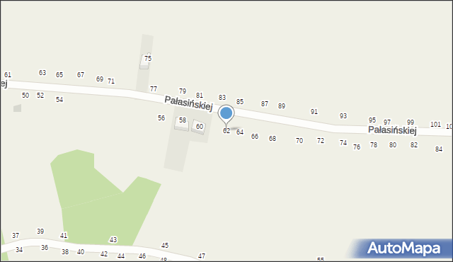 Nawojowa Góra, Pałasińskiej Marii, 62, mapa Nawojowa Góra