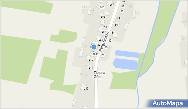 Niekłań Mały, Partyzantów, 149A, mapa Niekłań Mały