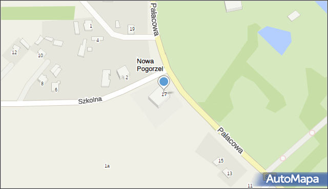 Nowa Pogorzel, Pałacowa, 17, mapa Nowa Pogorzel