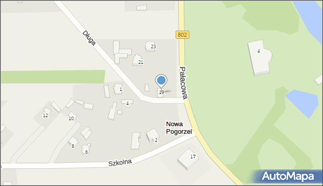 Nowa Pogorzel, Pałacowa, 19, mapa Nowa Pogorzel