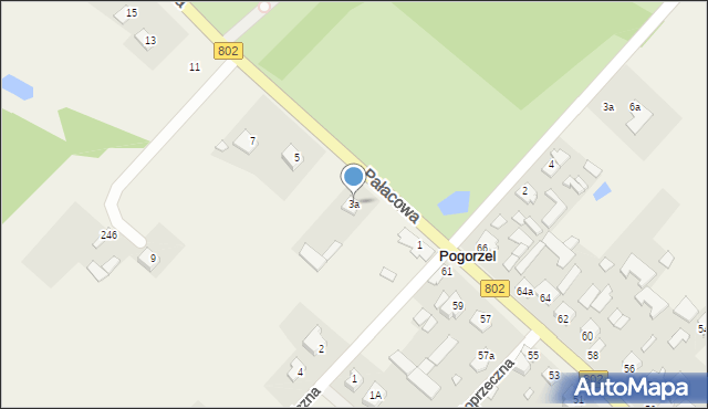 Nowa Pogorzel, Pałacowa, 3a, mapa Nowa Pogorzel