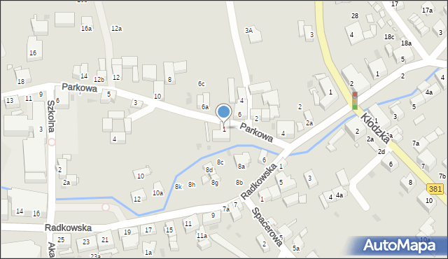 Nowa Ruda, Parkowa, 1, mapa Nowa Ruda