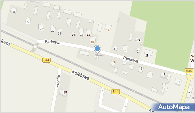 Nowa Wieś, Parkowa, 11, mapa Nowa Wieś