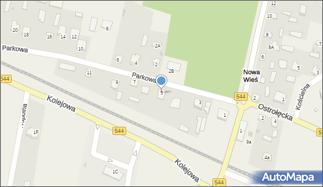 Nowa Wieś, Parkowa, 5, mapa Nowa Wieś