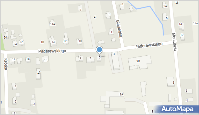 Nowa Wieś, Paderewskiego Ignacego Jana, 5, mapa Nowa Wieś
